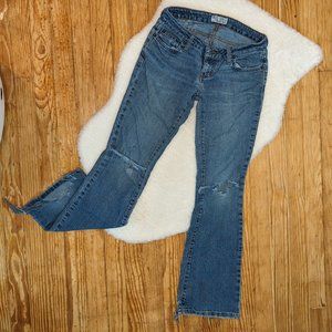 American Eagle 90s Y2K Vintage jeans flare / boot cut, distressed 0 petite short